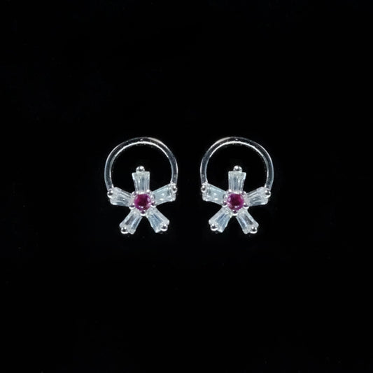 Ruby Bloom Stud Earrings