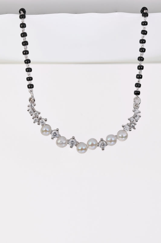 Pearl Line Diamond Spark Mangal Sutra
