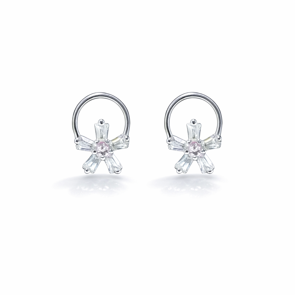 Crystal Flower Ring Stud