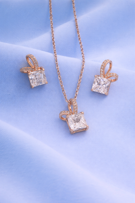 Blush Bow Sparkle Jewelry Set