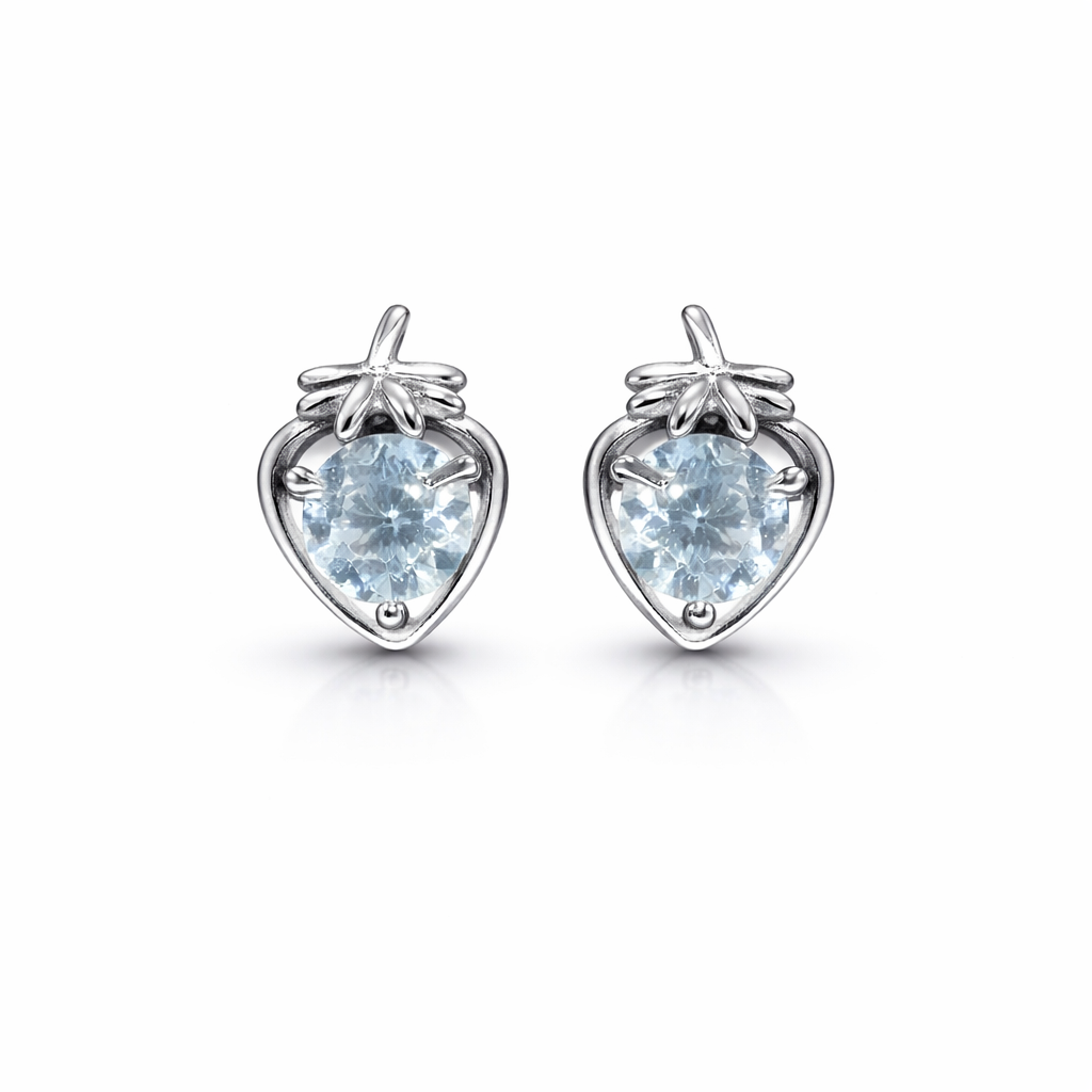 Delicate Strawberry Spark Stud
