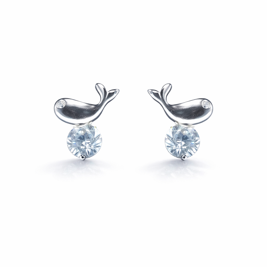 Little Whale Solitaire Studs