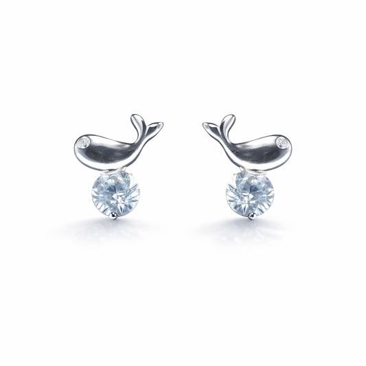 Little Whale Solitaire Studs