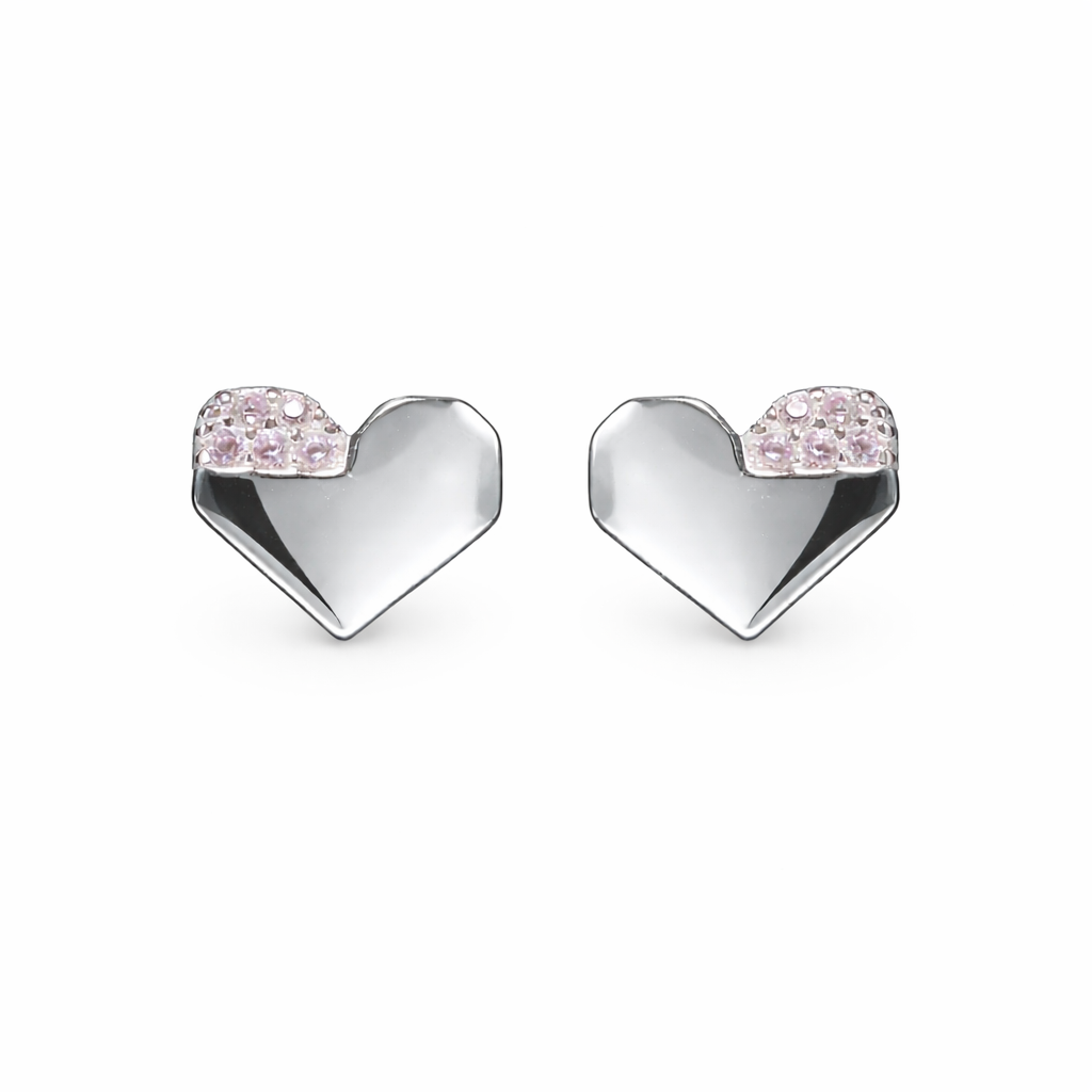 Blush Spark Heart Earrings