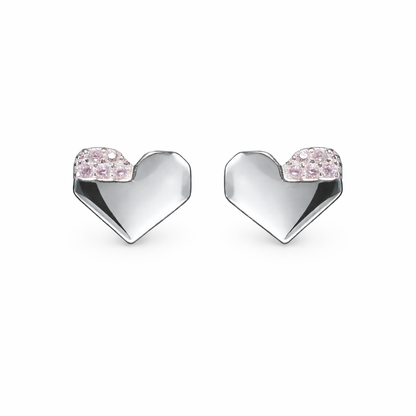 Blush Spark Heart Earrings
