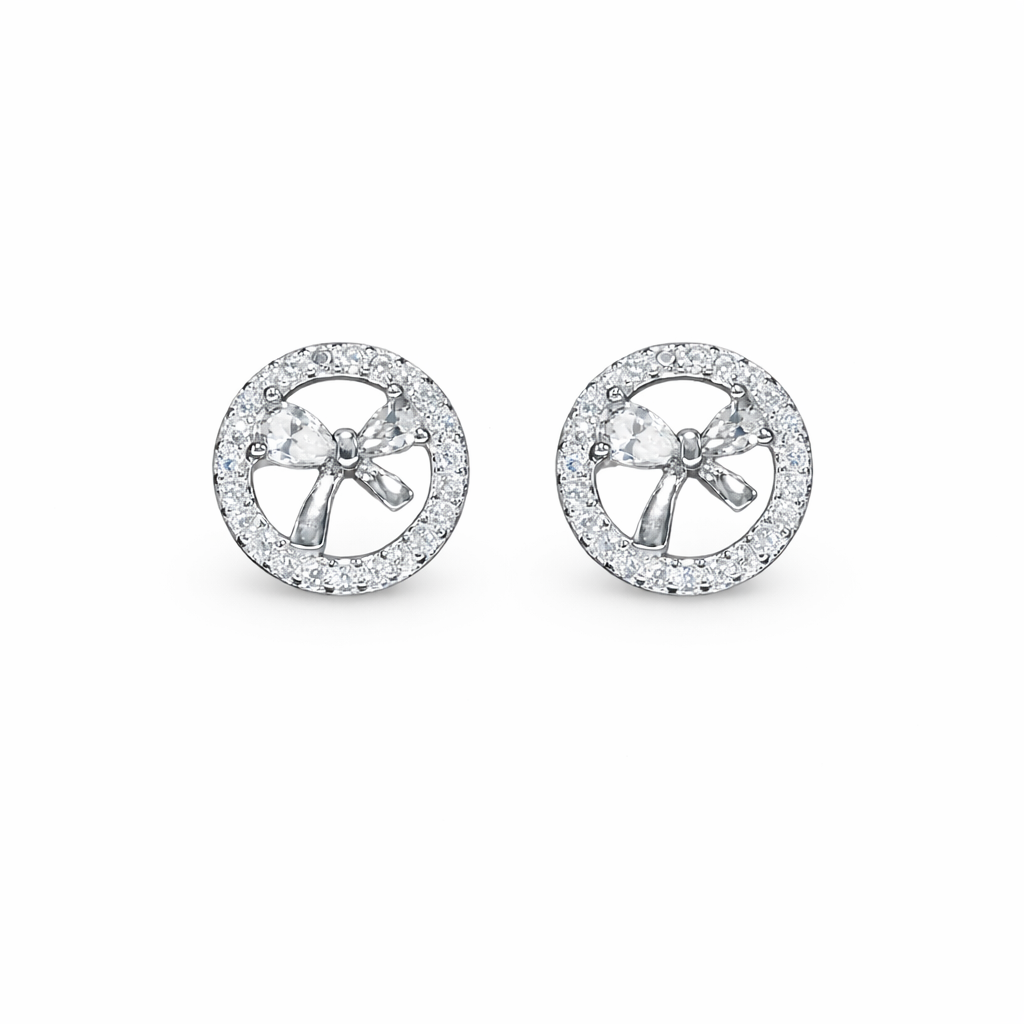 Circle Bow Cute-Core Studs