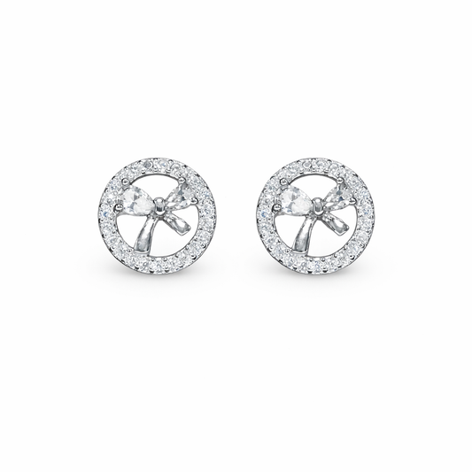 Circle Bow Cute-Core Studs