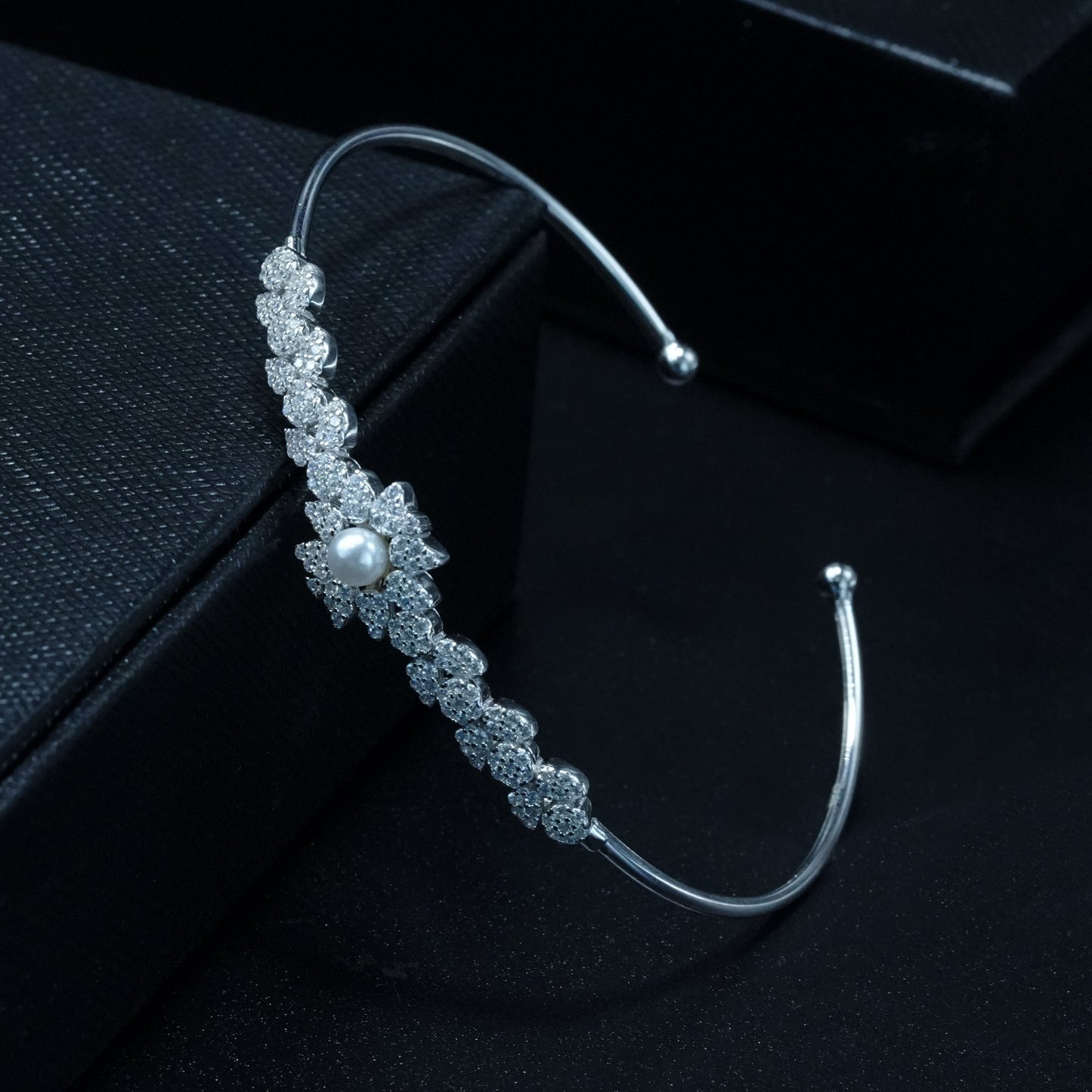 Ethereal Pearl Petal Open Cuff