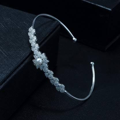 Ethereal Pearl Petal Open Cuff