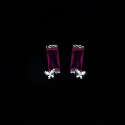 Rose Ruby Charm Studs