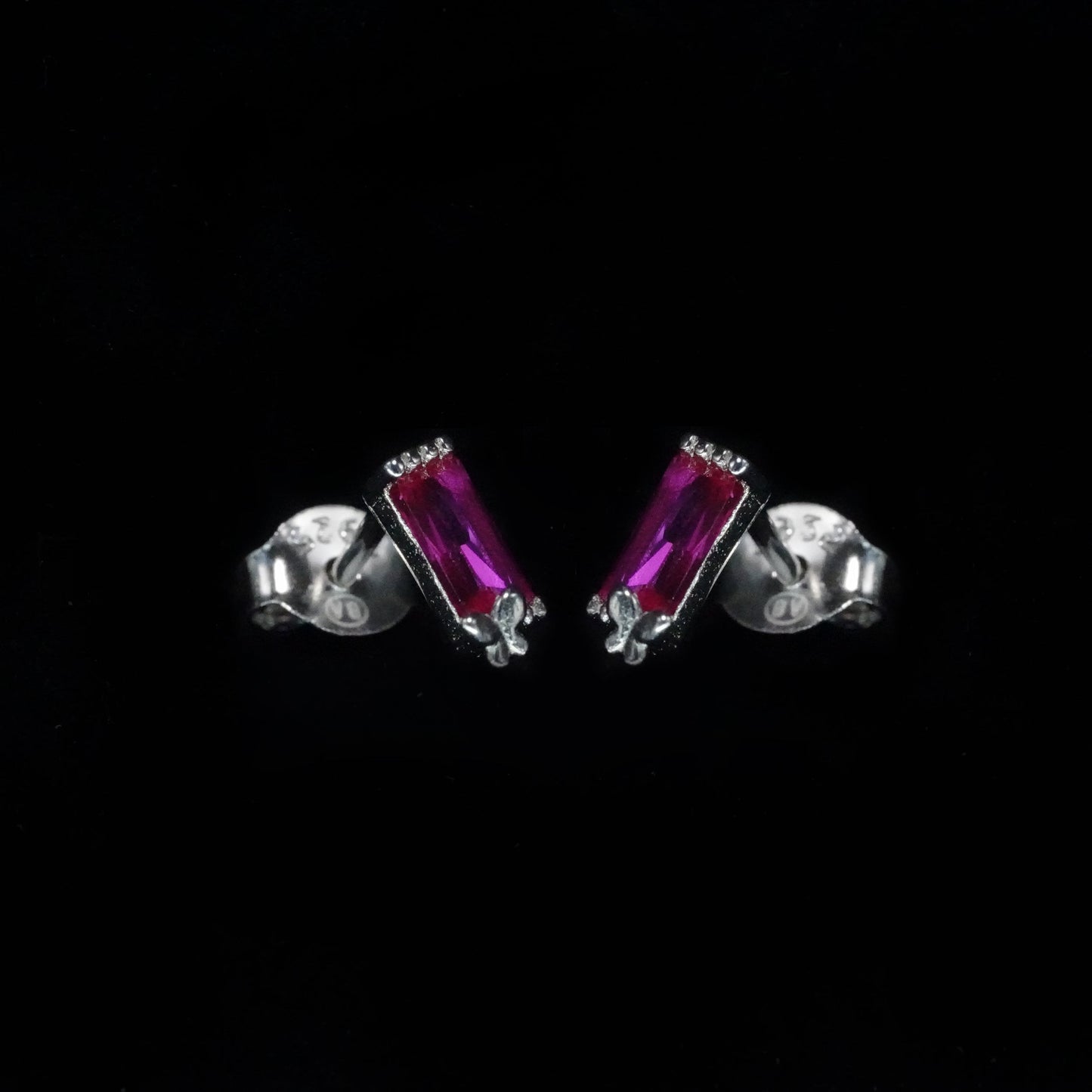 Rose Ruby Charm Studs