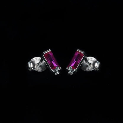 Rose Ruby Charm Studs