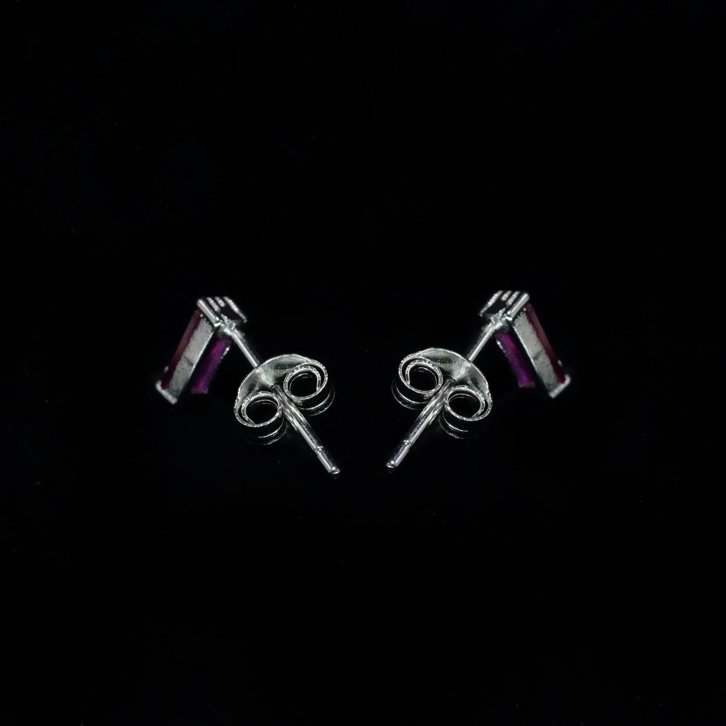 Rose Ruby Charm Studs