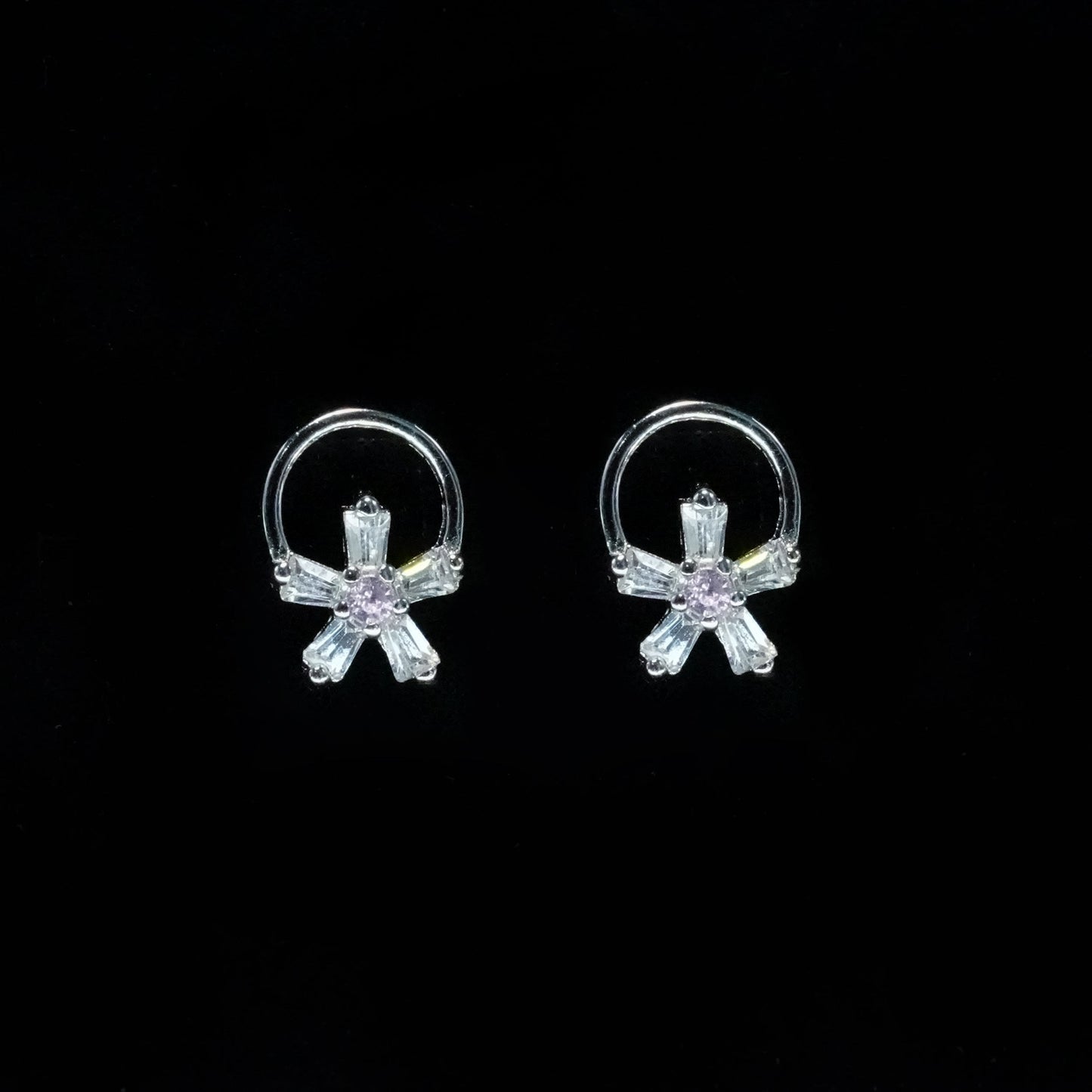 Crystal Flower Ring Stud