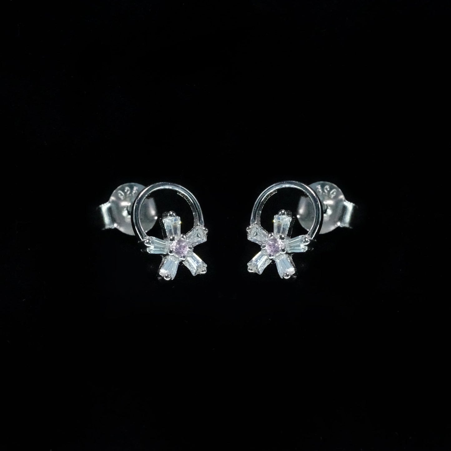 Crystal Flower Ring Stud