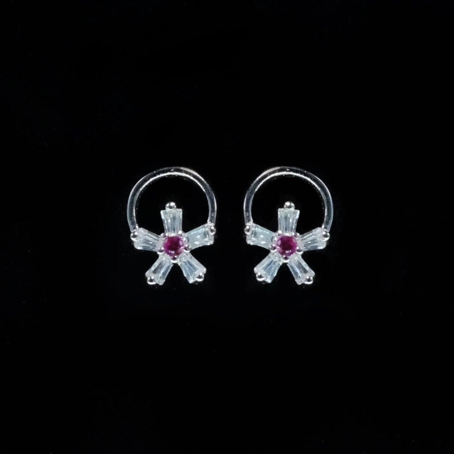 Ruby Bloom Stud Earrings