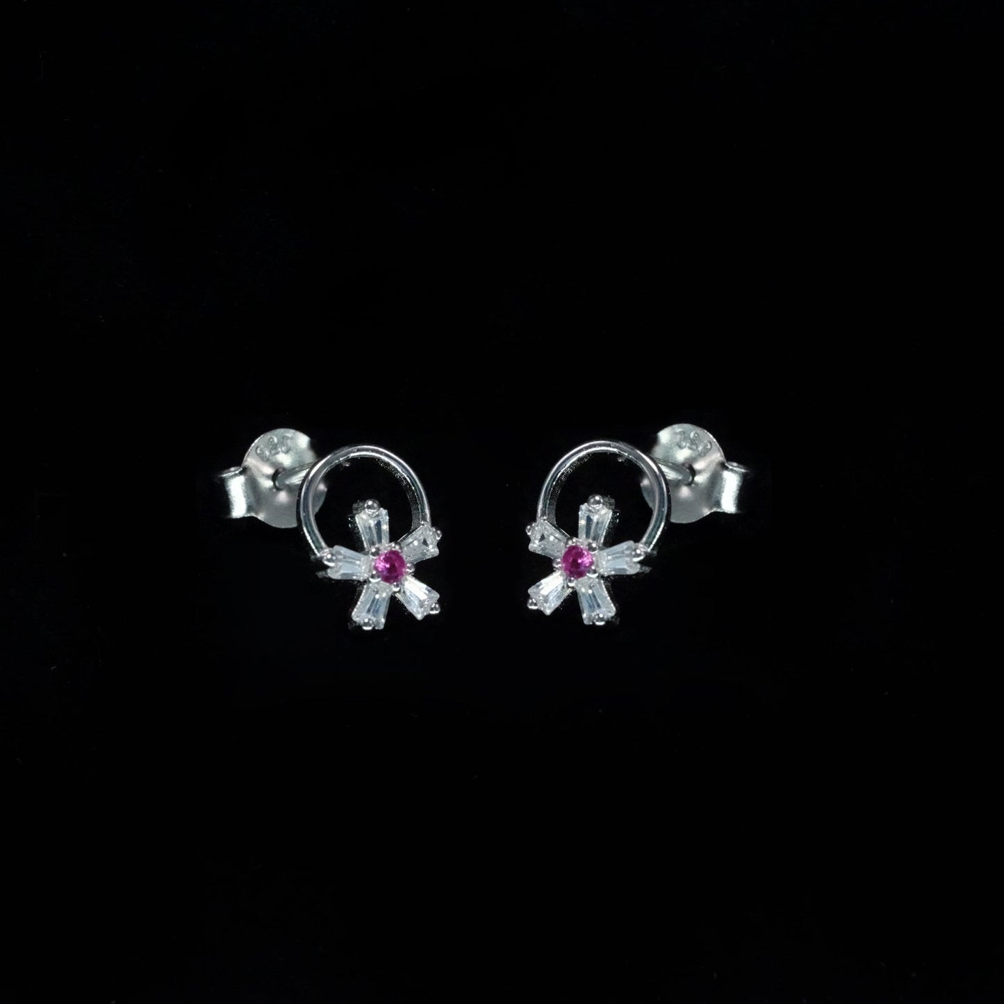 Ruby Bloom Stud Earrings