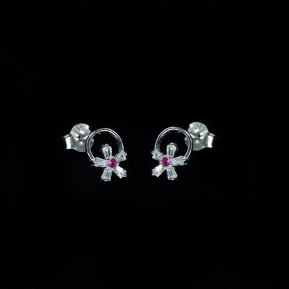Ruby Bloom Stud Earrings