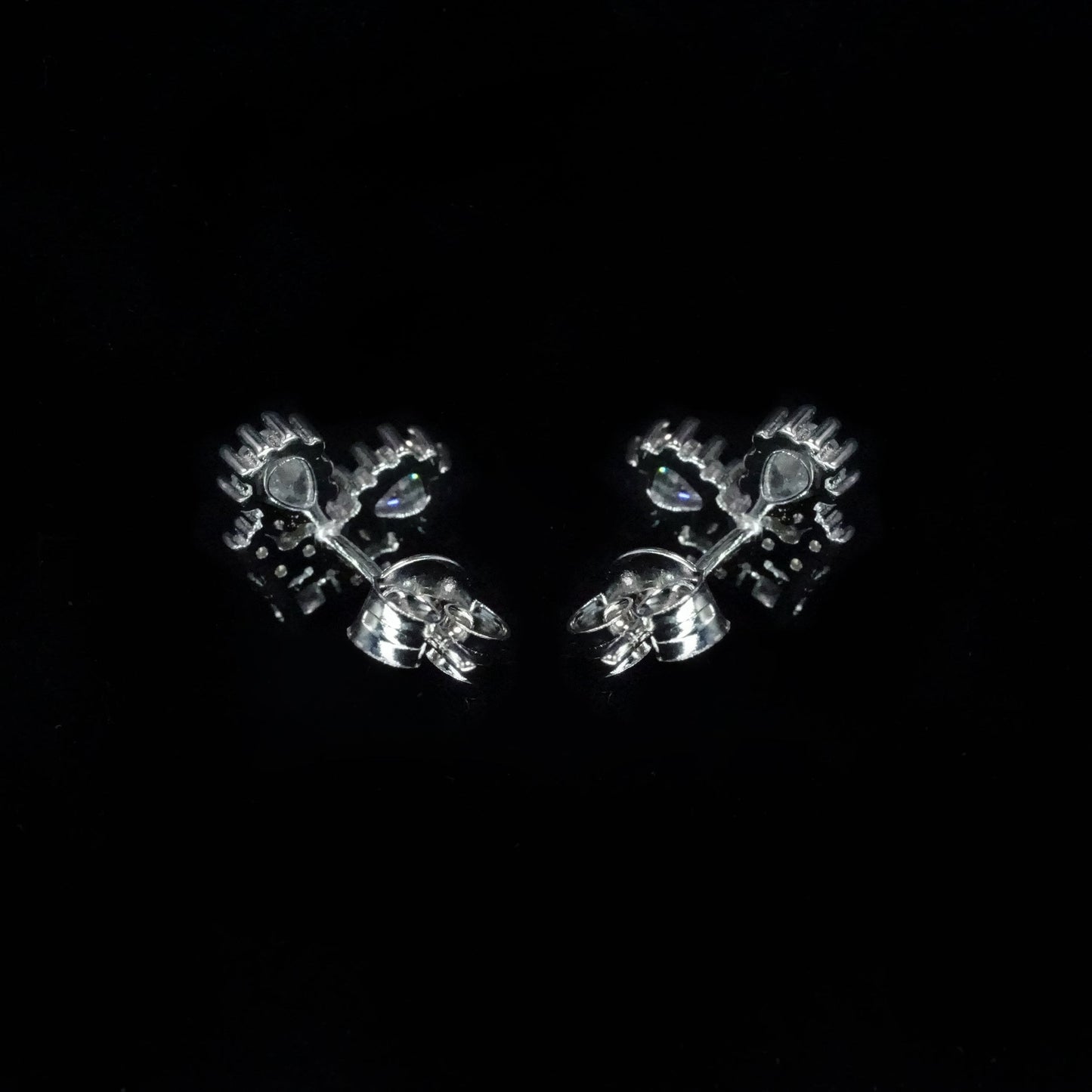 Crystal Bloom Heart Studs