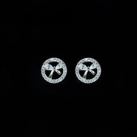 Circle Bow Cute-Core Studs