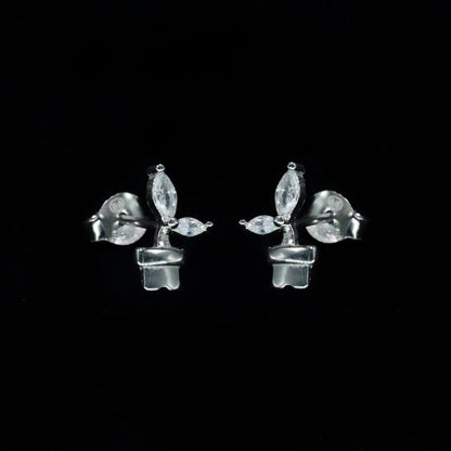 Crystal Leaf Pot Studs