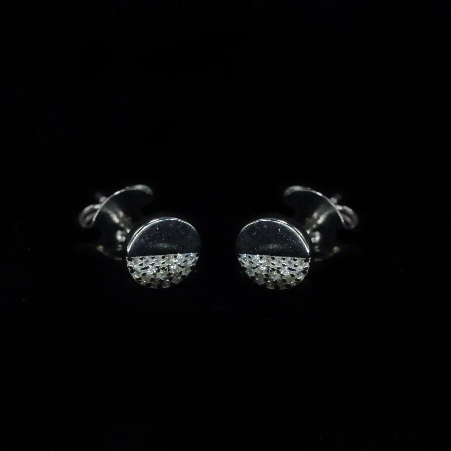 Half Spark Circle Studs