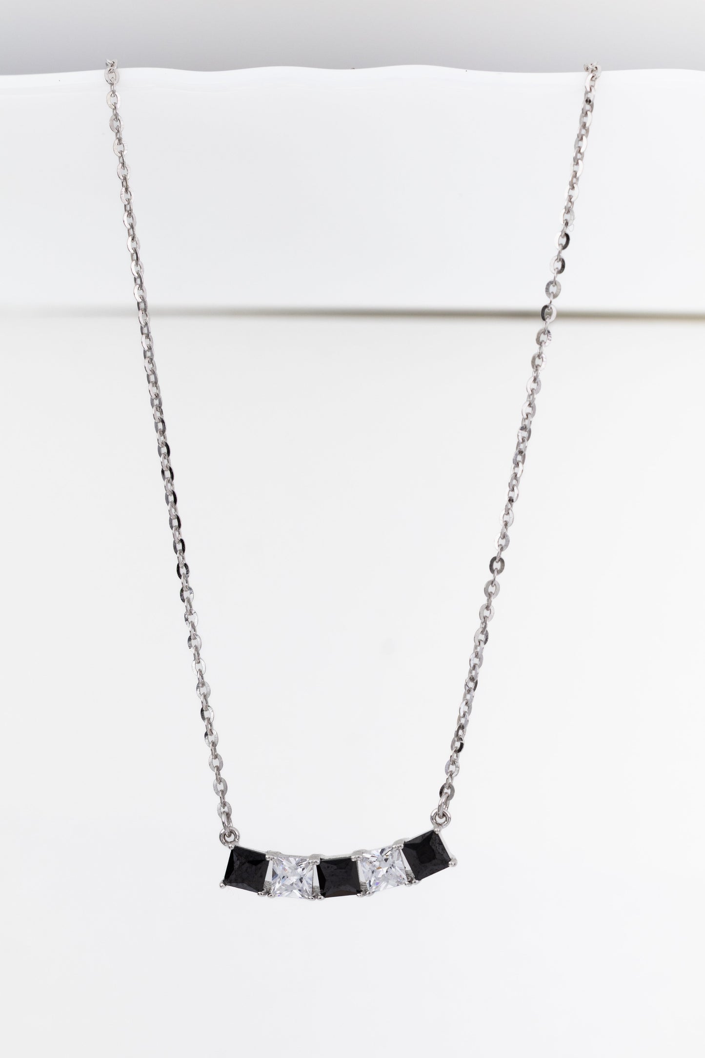 Midnight Prism Five-Stone Bar Necklace