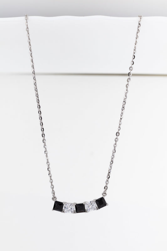 Midnight Prism Five-Stone Bar Necklace