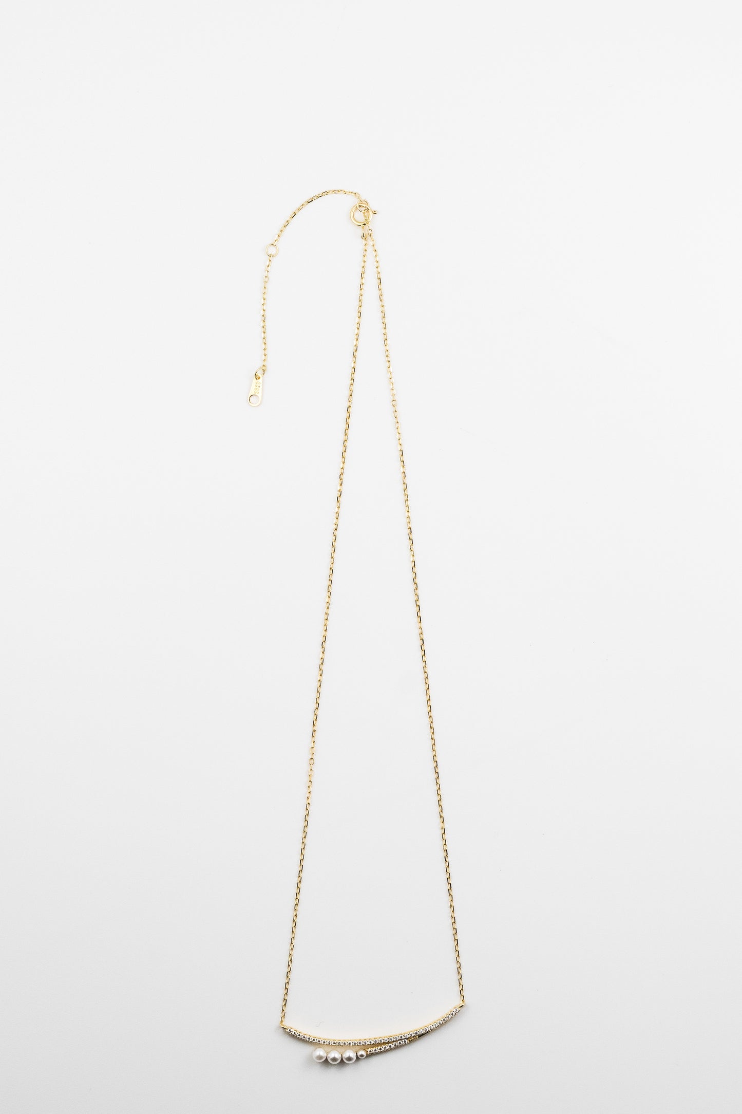 Golden Smile Pearl & Crystal Necklace