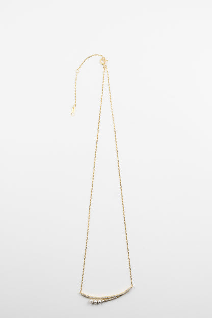 Golden Smile Pearl & Crystal Necklace