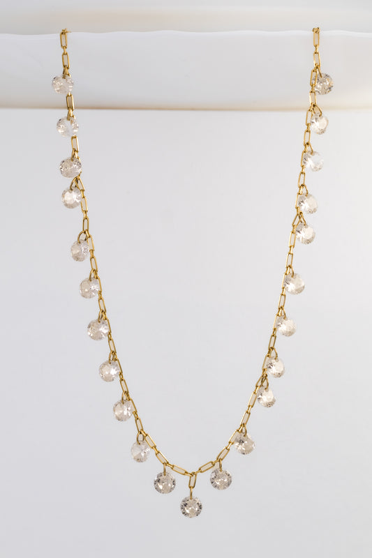 LuxeLink Crystal Charm Necklace