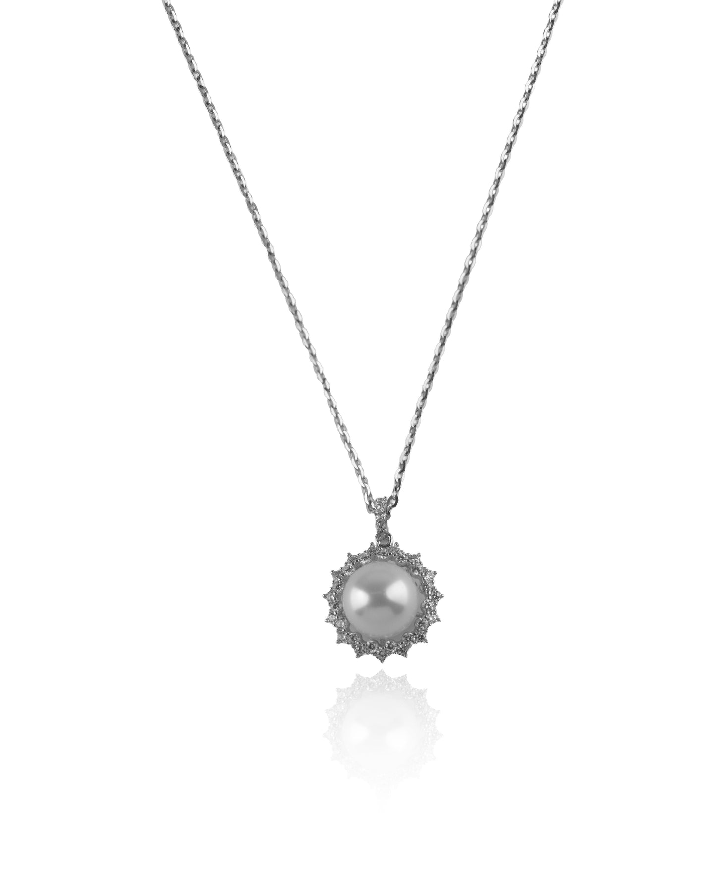 Snowfall Pearl Halo Pendant