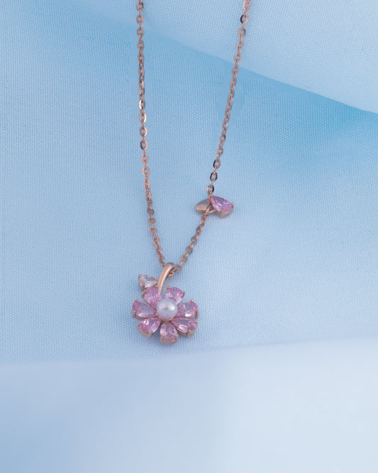 Pink Blossom Pearl Necklace
