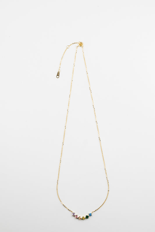 Rainbow Row Square Necklace
