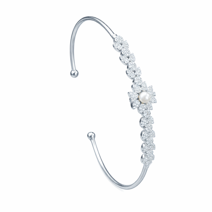 Ethereal Pearl Petal Open Cuff