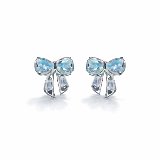 Bow Babe Sky Blue Studs