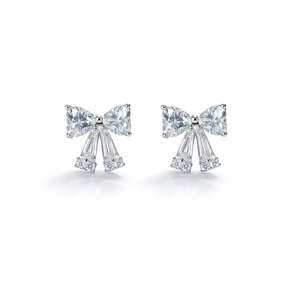 Crystal Bow Babe Studs